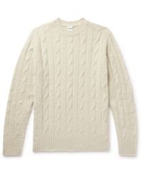 Aspesi - Cable-knit Brushed-wool Sweater - Lyst