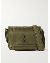 Saint Laurent - Niki Small Logo-Embellished Leather-Trimmed Shell Messenger Bag - Lyst