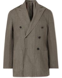 Rubinacci - Double-breasted Linen Suit Jacket - Lyst