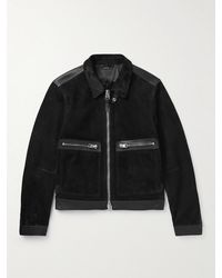 Tom Ford - Leather-trimmed Suede Bomber Jacket - Lyst