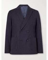 Officine Generale - Leon Double-breasted Pinstriped Wool Suit Jacket - Lyst