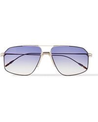 Jacques Marie Mage - Jagger Aviator-style Silver-tone Sunglasses - Lyst