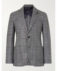 Lardini - Prince Of Wales Checked Wool, Silk And Cashmere-Blend Blazer - Lyst