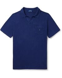 Polo Ralph Lauren - Logo-embroidered Cotton And Linen-blend Jersey Polo Shirt - Lyst