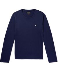 Polo Ralph Lauren - Logo-embroidered Cotton-jersey Pyjama Top - Lyst