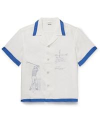 Bode - Club Champion Camp-Collar Embroidered Linen Shirt - Lyst