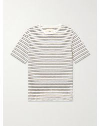 Folk - Striped Organic Cotton-Jersey T-Shirt - Lyst