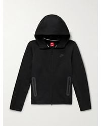 Nike - Kapuzenjacke aus "Tech Fleece"-Material aus einer Baumwollmischung mit Reißverschluss und Logoprint - Lyst
