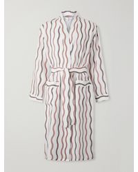 Frescobol Carioca - La Marzocco Striped Belted ® And Linen-blend Pyjamas - Lyst