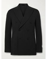 De Petrillo - Vesuvio Slim-Fit Double-Breasted Cotton-Blend Seersucker Suit Jacket - Lyst