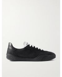 Acne Studios - Bars Leather-Trimmed Nubuck Sneakers - Lyst