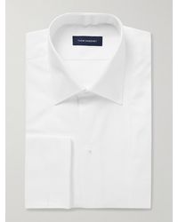 Thom Sweeney - Marcella Bib-Front Cotton And Lyocell-Blend Poplin And Piqué Tuxedo Shirt - Lyst