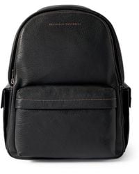 Brunello Cucinelli - Full-Grain Leather Backpack - Lyst