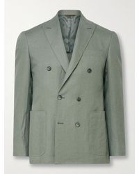 Canali - Kei Slim-fit Double-breasted Linen Suit Jacket - Lyst