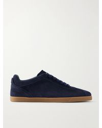 Kiton - Logo-Embroidered Suede Sneakers - Lyst