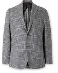Incotex - Prince Of Wales Checked Virgin Wool, Cotton And Linen-Blend Blazer - Lyst