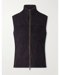 N.Peal Cashmere - Belgravia Cotton-Trimmed Suede Gilet - Lyst