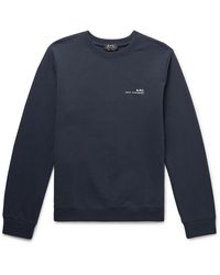 A.P.C. - Item Logo-print Cotton-jersey Sweatshirt - Lyst