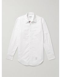 Thom Browne - Slim-Fit Button-Down Collar Logo-Appliquéd Cotton Oxford Shirt - Lyst