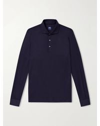 Fedeli - Helium Wool-Jersey Polo Shirt - Lyst