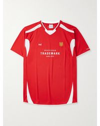 Vetements - Printed Embroidered Panelled Cotton-mesh T-shirt - Lyst