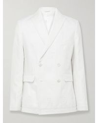 Bode - Marsh Double-breasted Embellished Tulle-trimmed Linen Suit Jacket - Lyst
