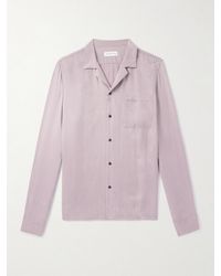 Dries Van Noten - Camp-Collar Washed Satin-Twill Shirt - Lyst