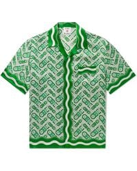 CASABLANCA - Ping Pong Convertible-Collar Printed Silk Shirt - Lyst
