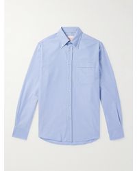 Valentino Garavani - Button-Down Collar Logo-Embroidered Cotton Oxford Shirt - Lyst