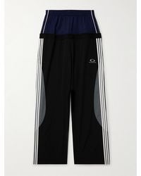 Balenciaga - Wide-Leg Layered Striped Tech-Jersey And Shell Track Pants - Lyst