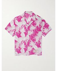 Valentino Garavani - Sun Surf Logo-Appliquéd Camp-Collar Printed Silk Crepe De Chine Shirt - Lyst