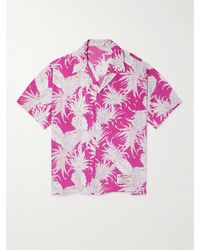 Valentino Garavani - Sun Surf Logo-appliquéd Camp-collar Printed Silk Crepe De Chine Shirt - Lyst