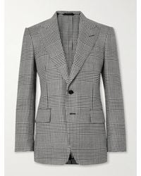 Tom Ford - Dyllan Prince Of Wales Checked Stretch Wool, Silk, Linen And Mohair-Blend Blazer - Lyst