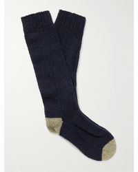 Johnstons of Elgin - Ribbed Donegal Cashmere-Blend Socks - Lyst