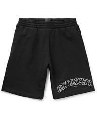 Givenchy - Logo-embroidered Cotton-jersey Shorts - Lyst