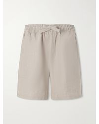 Saman Amel - Straight-Leg Linen Drawstring Shorts - Lyst