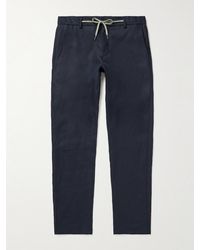 Canali - Straight-leg Linen Drawstring Trousers - Lyst