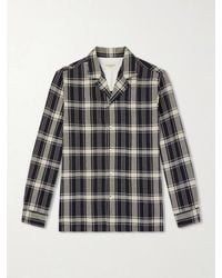 Officine Generale - Eren Camp-Collar Checked Cotton-Blend Shirt - Lyst