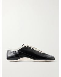 Dries Van Noten - Glossed Leather Sneakers - Lyst