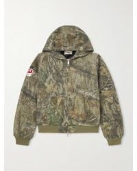 CHERRY LA - Padded Printed Cotton-Twill Hooded Bomber Jacket - Lyst
