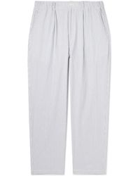 Nanamica - Club Straight-leg Pleated Striped Cotton-seersucker Suit Trousers - Lyst