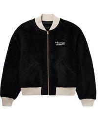 Visvim - Reversible Embroidered Wool-Fleece And Silk-Satin Bomber Jacket - Lyst