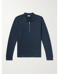 Sunspel - Cotton-Jersey Half-Zip Sweatshirt - Lyst
