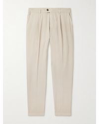 Eleventy - Gerade geschnittene Hose aus einer Stretch-Baumwoll-Lyocell-Mischung mit Falten - Lyst