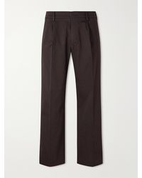 NN07 - Kay 1420 Wide-Leg Pleated Organic Cotton-Blend Twill Trousers - Lyst