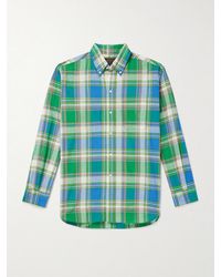 Beams Plus - Button-down Collar Checked Cotton-madras Shirt - Lyst