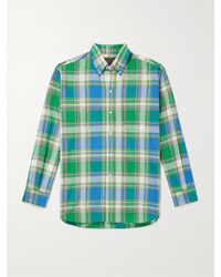 Beams Plus - Hemd aus kariertem Baumwoll-Madras mit Button-Down-Kragen - Lyst