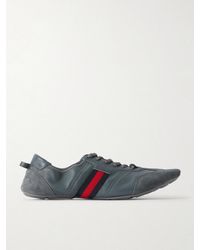 Gucci - Flex Suede-Trimmed Leather Sneakers - Lyst