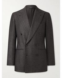 Saman Amel - Double-breasted Houndstooth Wool Suit Jacket - Lyst
