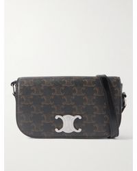 Celine - Triomphe Leather-Trimmed Logo-Print Coated-Canvas Messenger Bag - Lyst